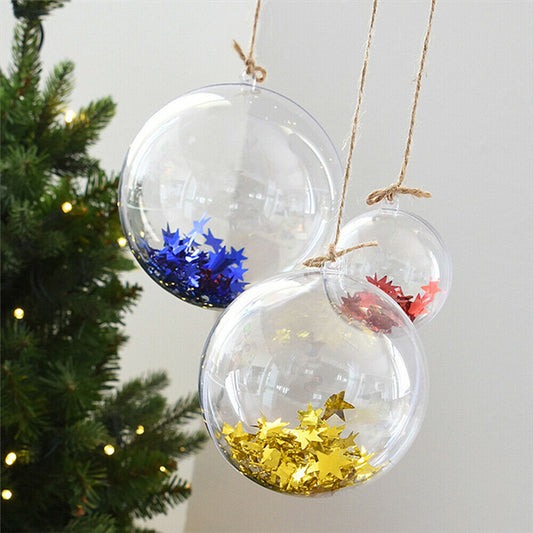 10pcs 8cm 10cm Christmas Balls Xmas Tree Ornament Decoration Plastic Bubbles AU-0