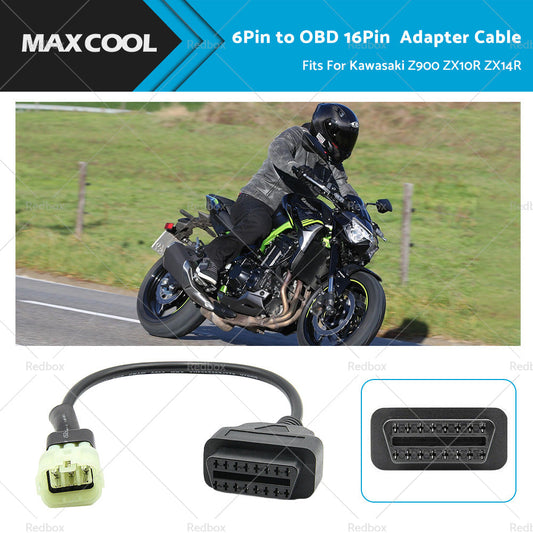6 Pin OBD For Kawasaki Motorcycle Connector Diagnostic Tool Adapter Plug Cable-1