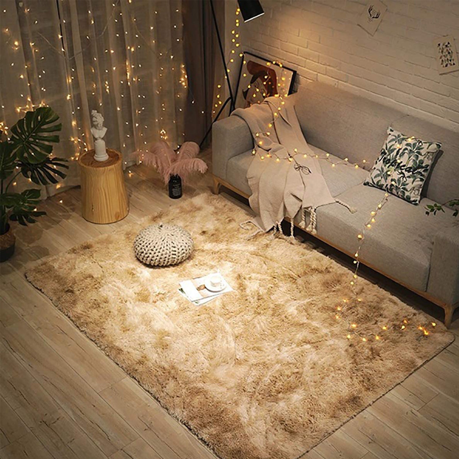 Polyester Carpet Floor Rug 200x250cm Light Camel Soft Non-Slip Mat Suitable For Homes & Offices-0