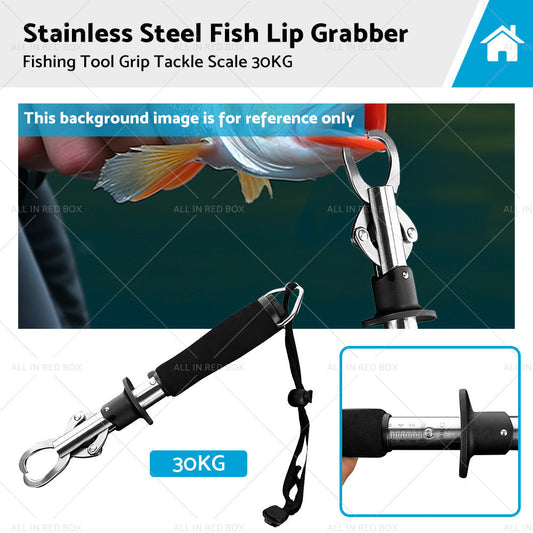 Stainless Steel Fish Lip Grabber Gripper Fishing Tool Grip Tackle Scale 30KG-0