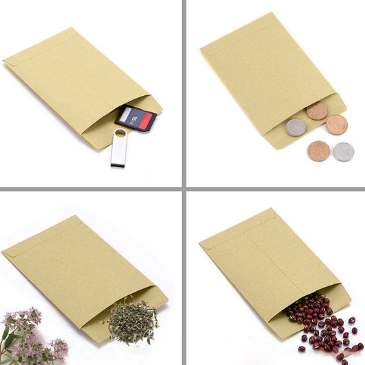 Kraft Paper Seed Packets Garden Home Storage Bags Mini Envelopes 6x11cm-0