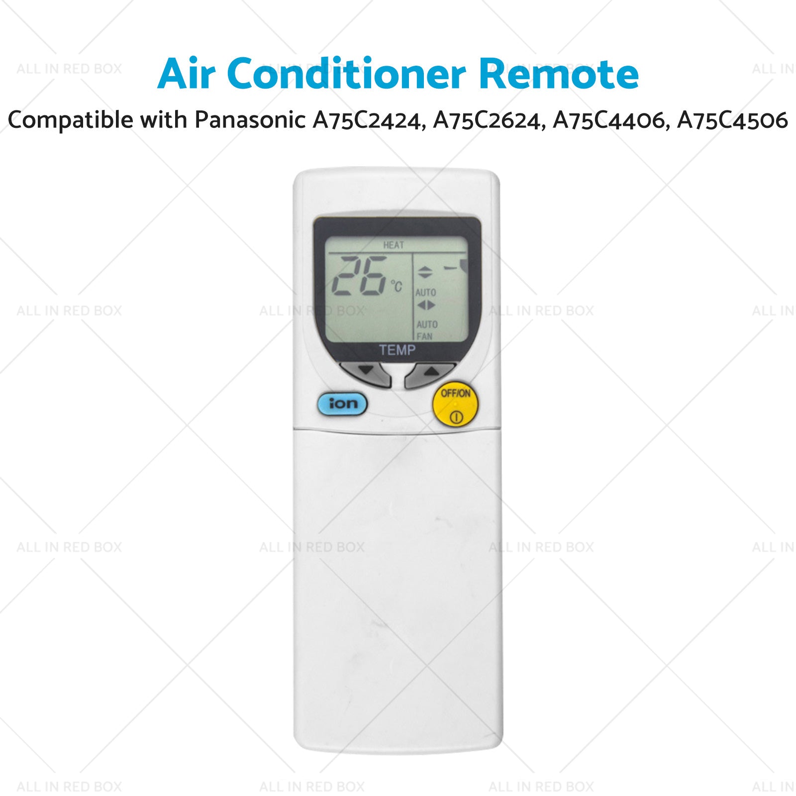 Air Con Remote Suitable for Panasonic A75C2424, A75C2624, A75C4406, A75C4506-2