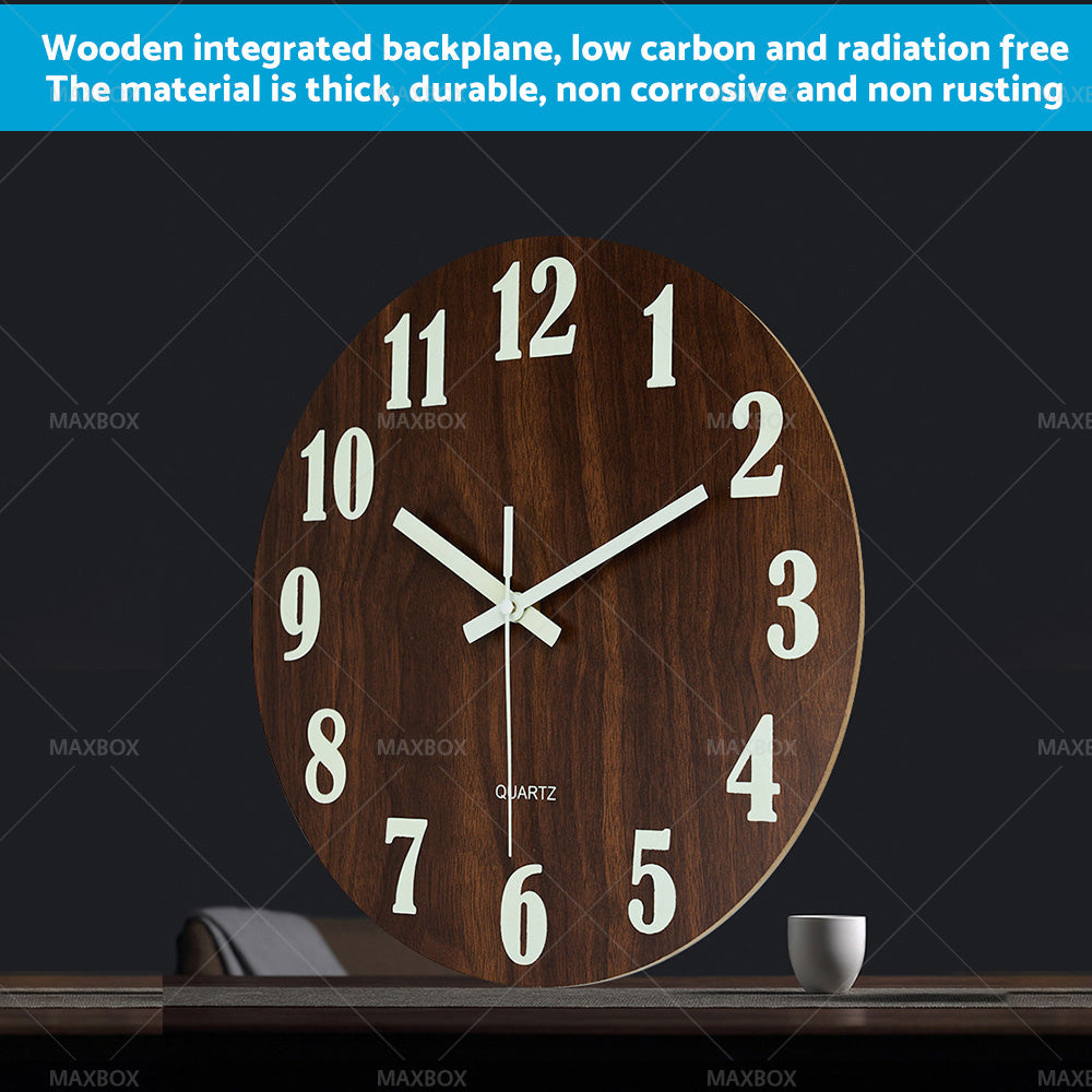 12'' Luminous Wall Clock Glow In The Dark Silent Quartz Indoor Home Modern Clock-3