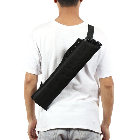 Archery Arrow Quiver Holder 3 Tube Back Waist Shoulder Strap Bag Pouch Hunting-0