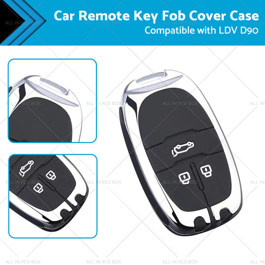Zinc Alloy Remote Key Fob Case Cover Shell Suitable For LDV D90 3buttons Silver-0