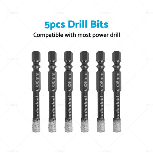5x Dry Diamond Drill Bit 6mm For Porcelain Granite Tile Glass Ceramics Marble-1