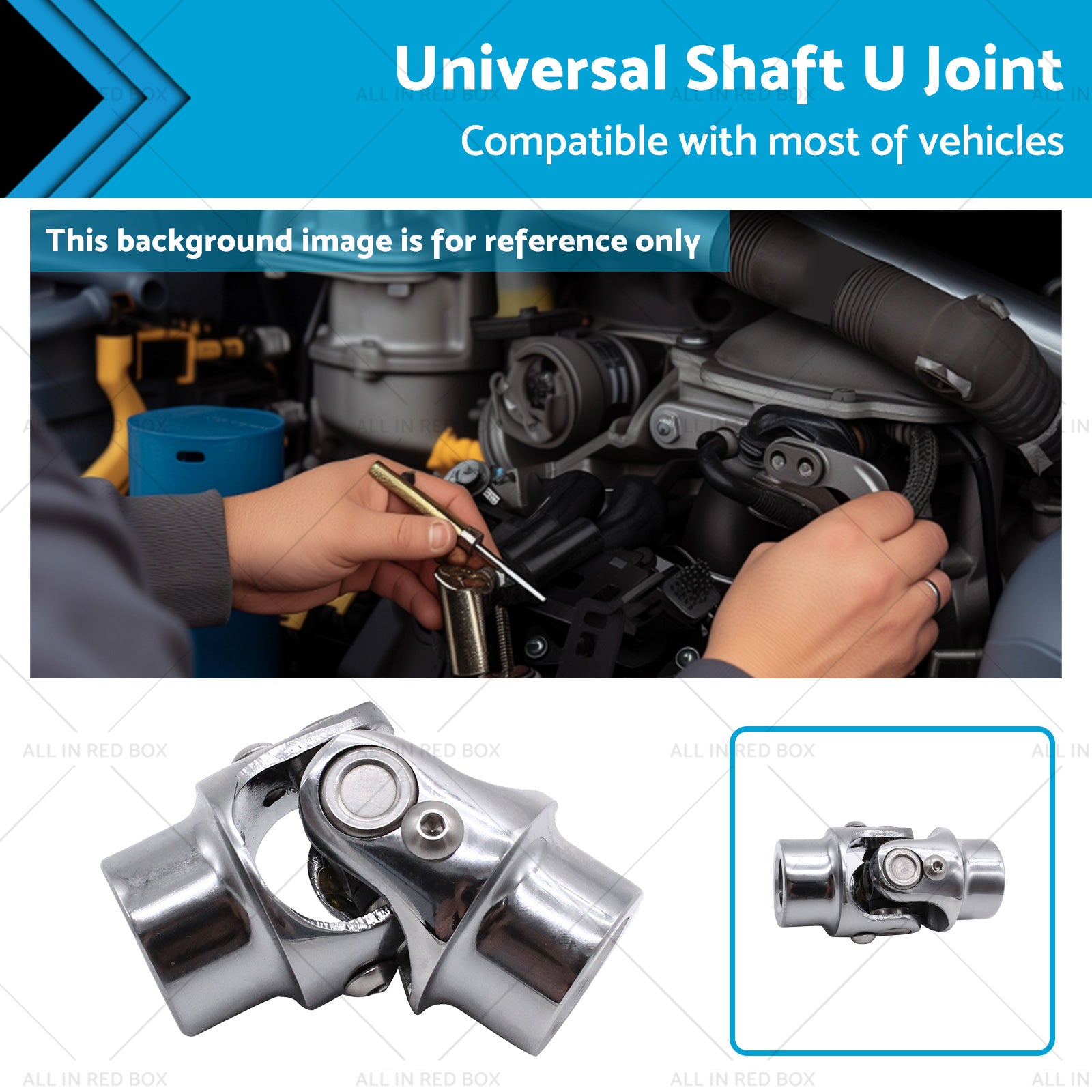 3 or 4 inch  Round x 3 or 4 inch  Round Stainless Steel Universal Single Steering Shaft U Joint-0