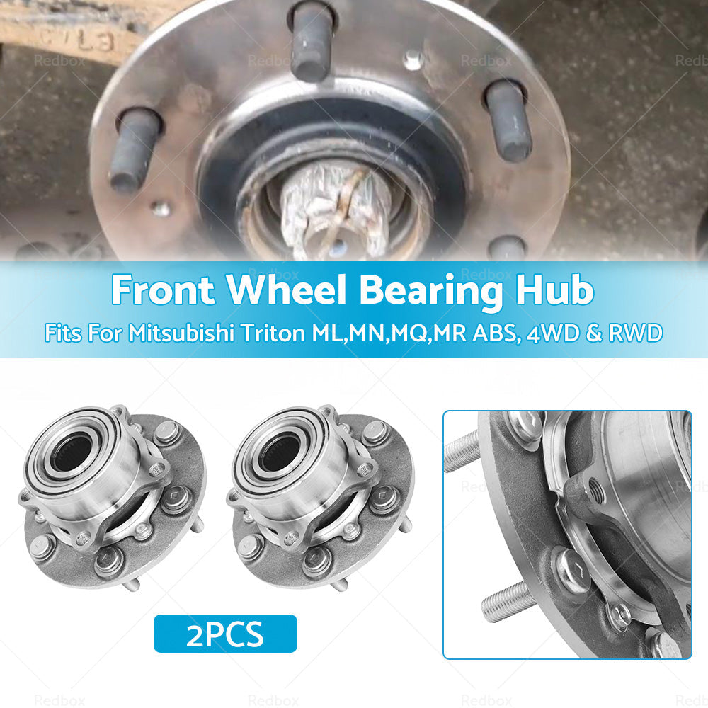 2 x Front Wheel Bearing Hub Fits For Mitsubishi Triton ML,MN,MQ,MR ABS, 2006-on-2