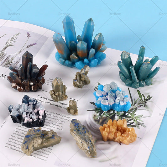 Silicone Epoxy Resin Mold Crystal Cluster Quartz Rock Column Icicle Stone Gem-0