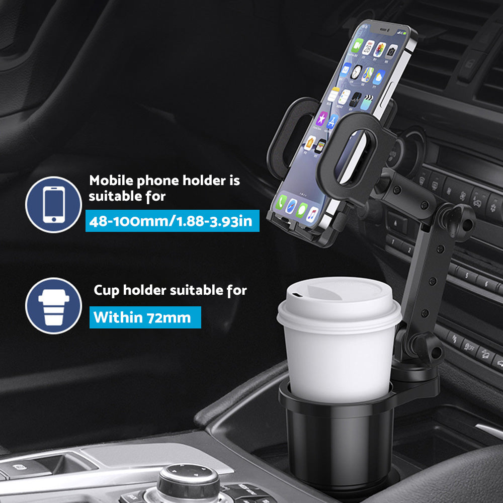 2-in-1 Universal Car Cup Holder Phone & GPS Mount Suitable For Adjustable 360° Angle-3