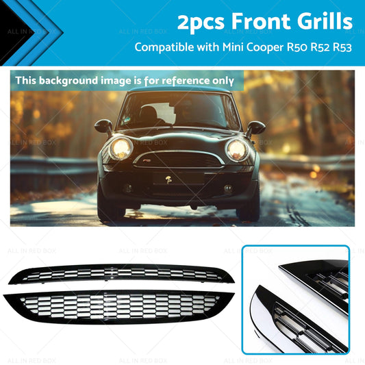 2PCS Honeycomb Mesh Front Grill Suitable for  Mini Cooper R50 R52 R53 2002-2006-0
