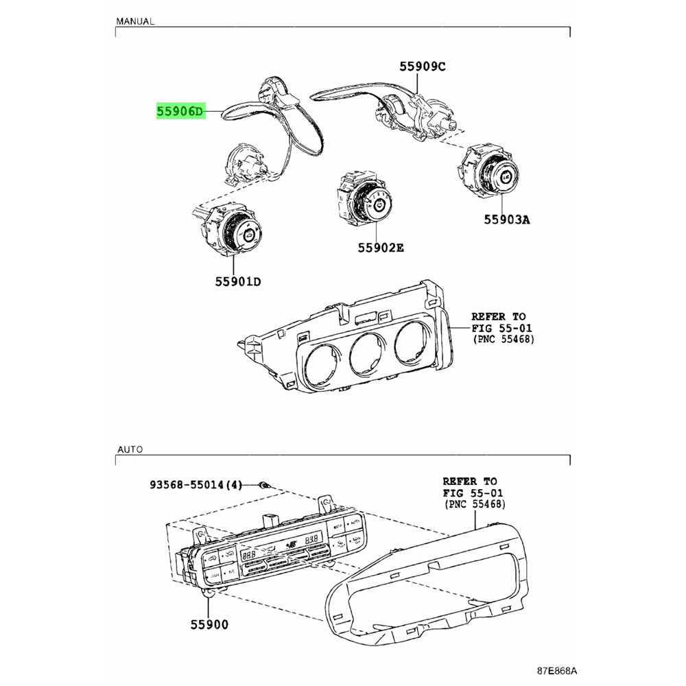 5590626060 Heater Button Switch Control Cable Suitable For Toyota RAV4 Hilux-2