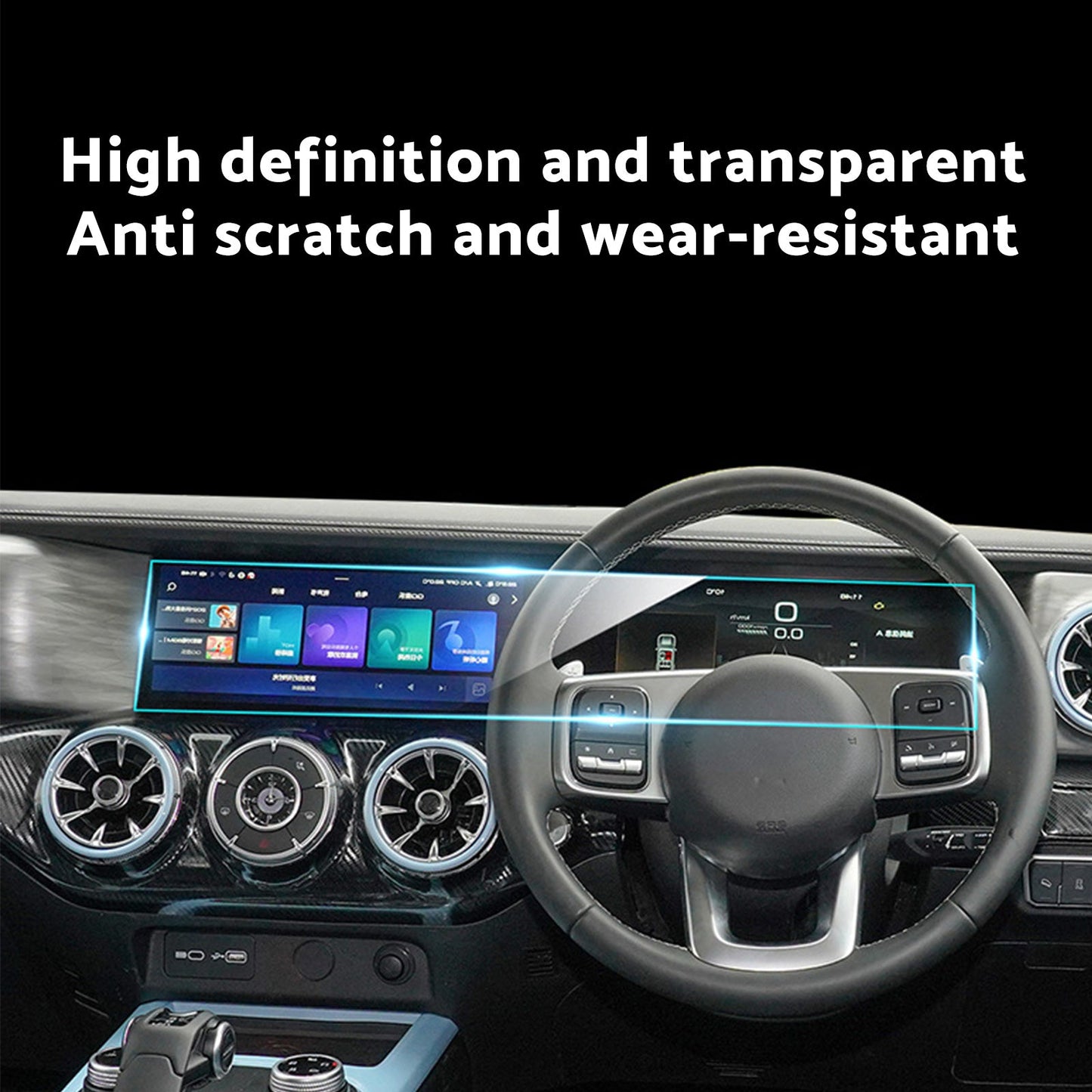 Center Console Screen Protector Tempered Glass Suitable For GWM Tank 300 2023-2024-3