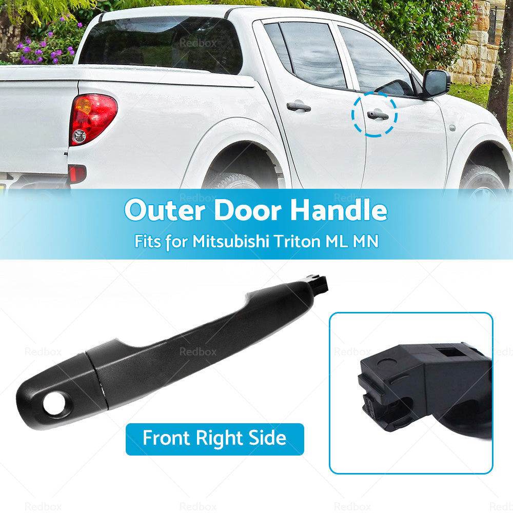 Black Front Right Outer Door Handle Suitable For Mitsubishi Triton ML MN 06-15-2