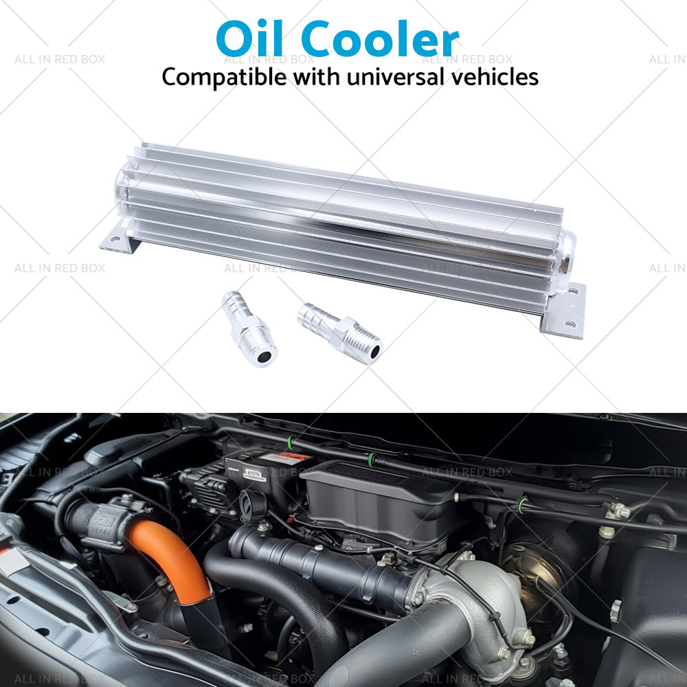 Universal 12'' Aluminum Dual Pass Finned Transmission Oil Cooler W Fittings SL-3