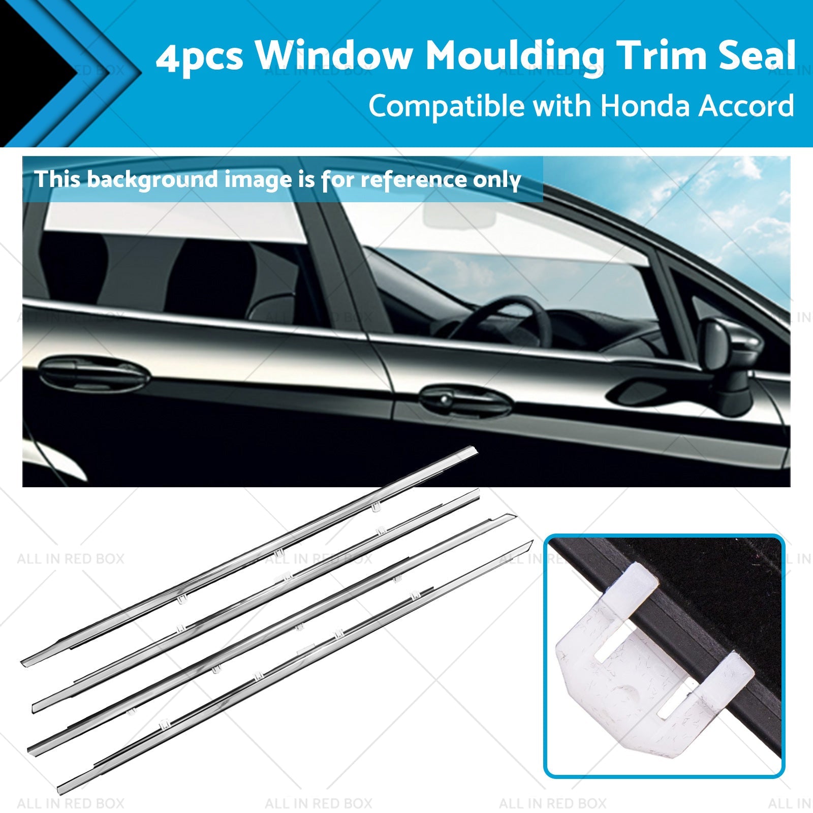 4x Window Glass Seal Weatherstrip Weather Strip Suitable For Honda Accord 08-13-0