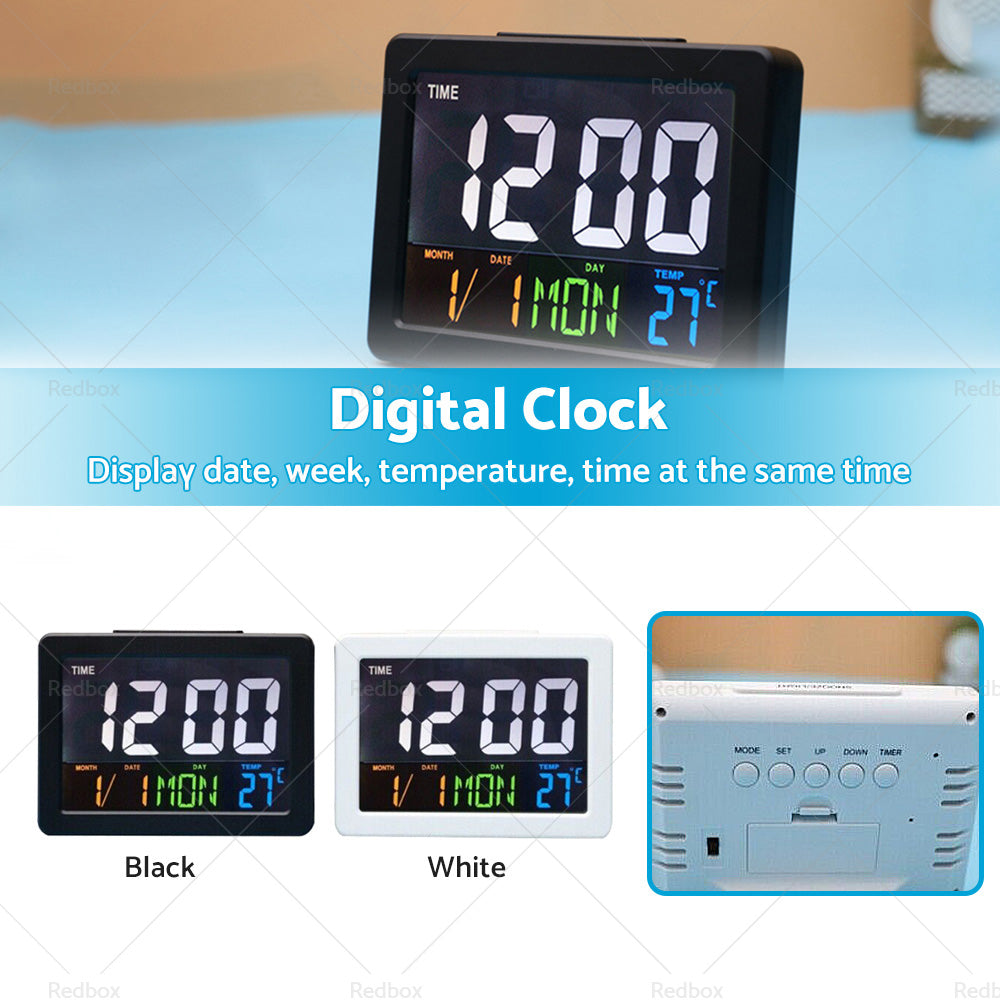 Digital Home Large Big Jumbo LED Wall Desk Clock With Calendar Temperature AU-1