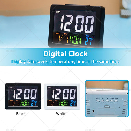 Digital Home Large Big Jumbo LED Wall Desk Clock With Calendar Temperature AU-1
