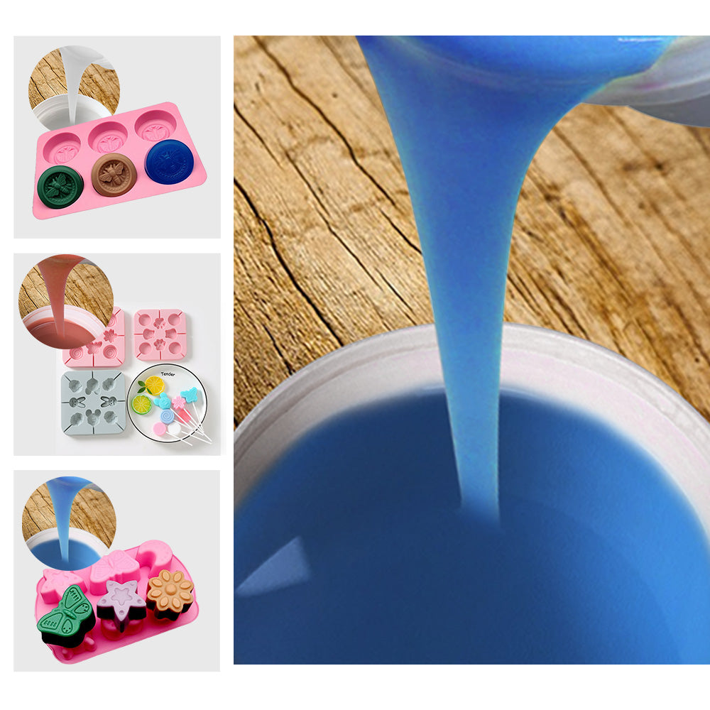 SH25 Liquid Silicone Rubber Mould Making Kit 100:3 Mix - 1Kg 5Kg 10Kg Blue-2
