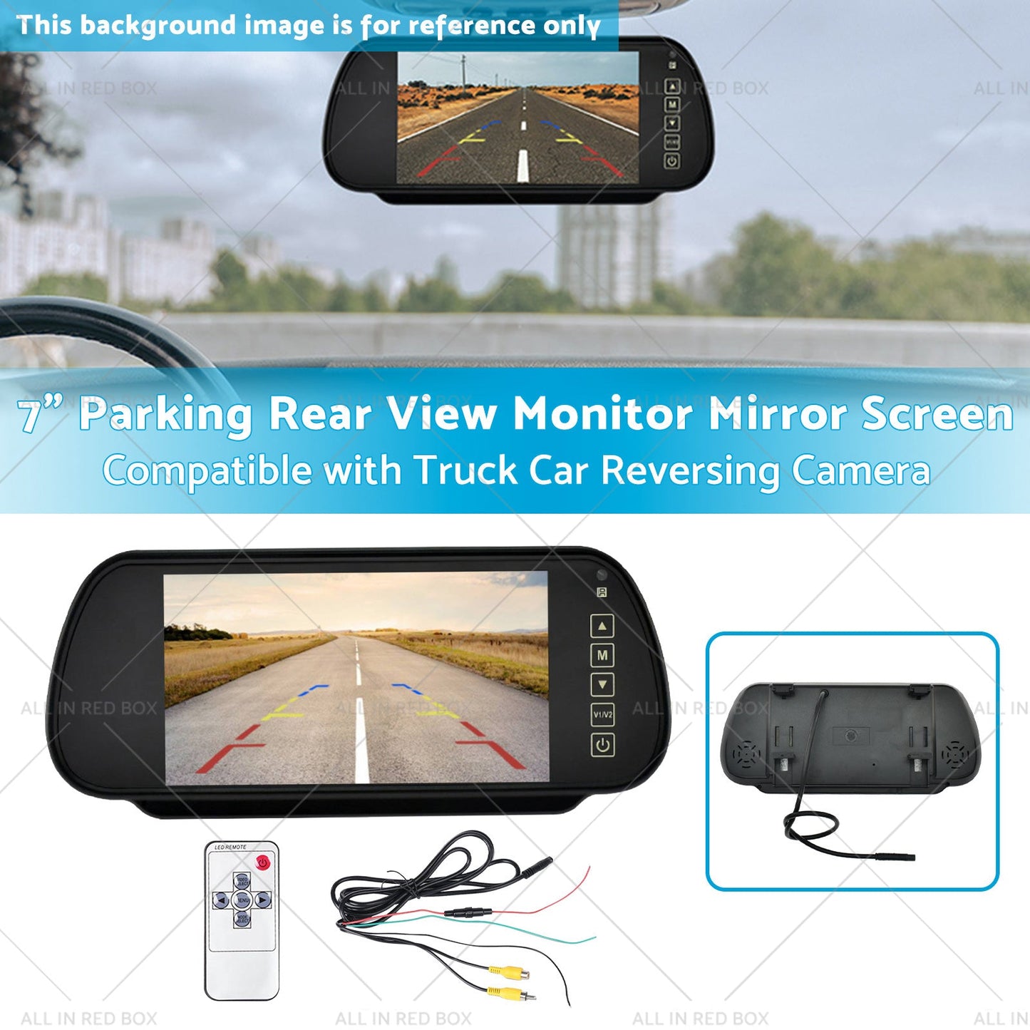 7 inch  Parking Rear View Monitor Mirror Screen Suitable for Truck Reversing Camera-2