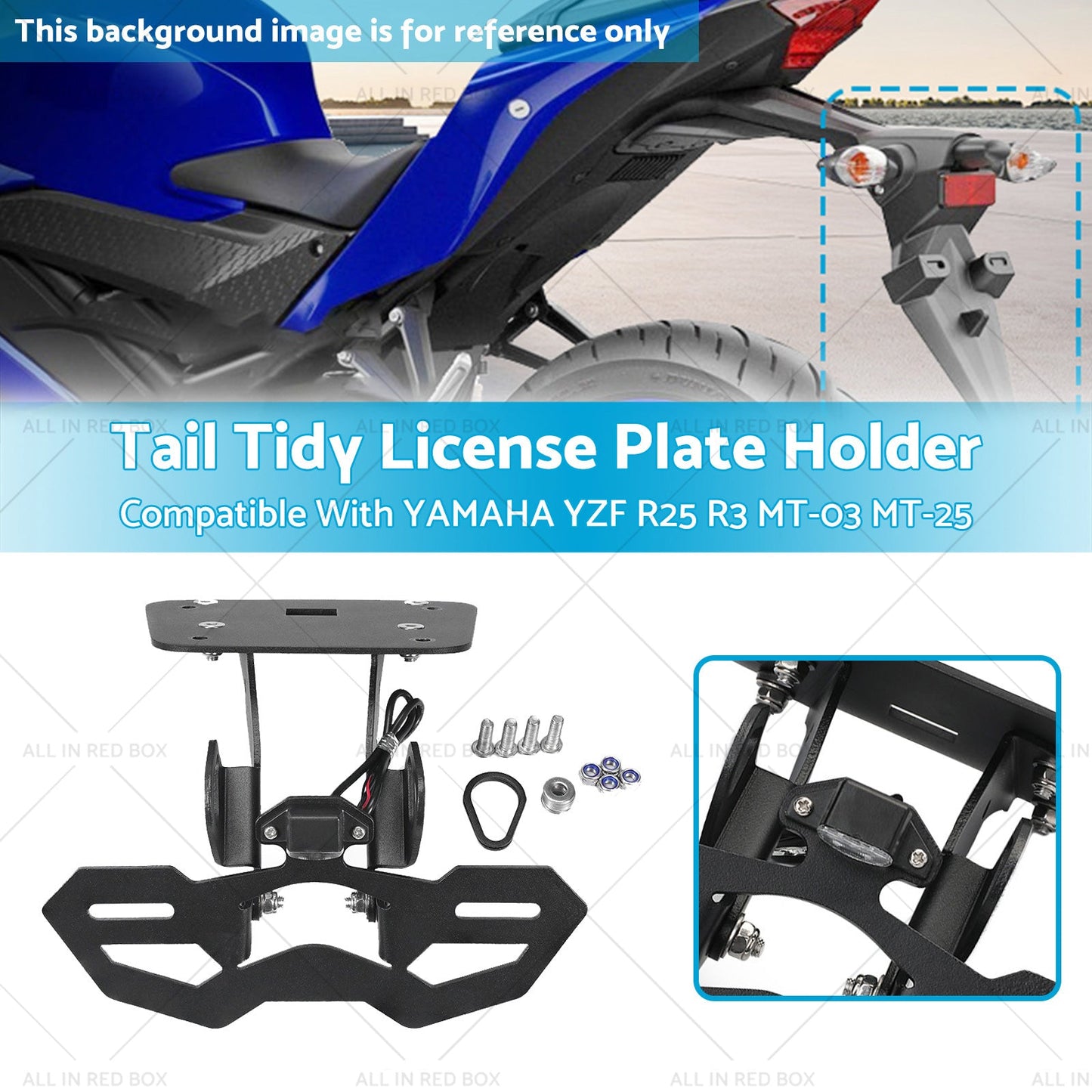Tail Tidy License Plate Holder Suitable For YAMAHA YZF R25 R3 MT-03 25 2014-2020-2