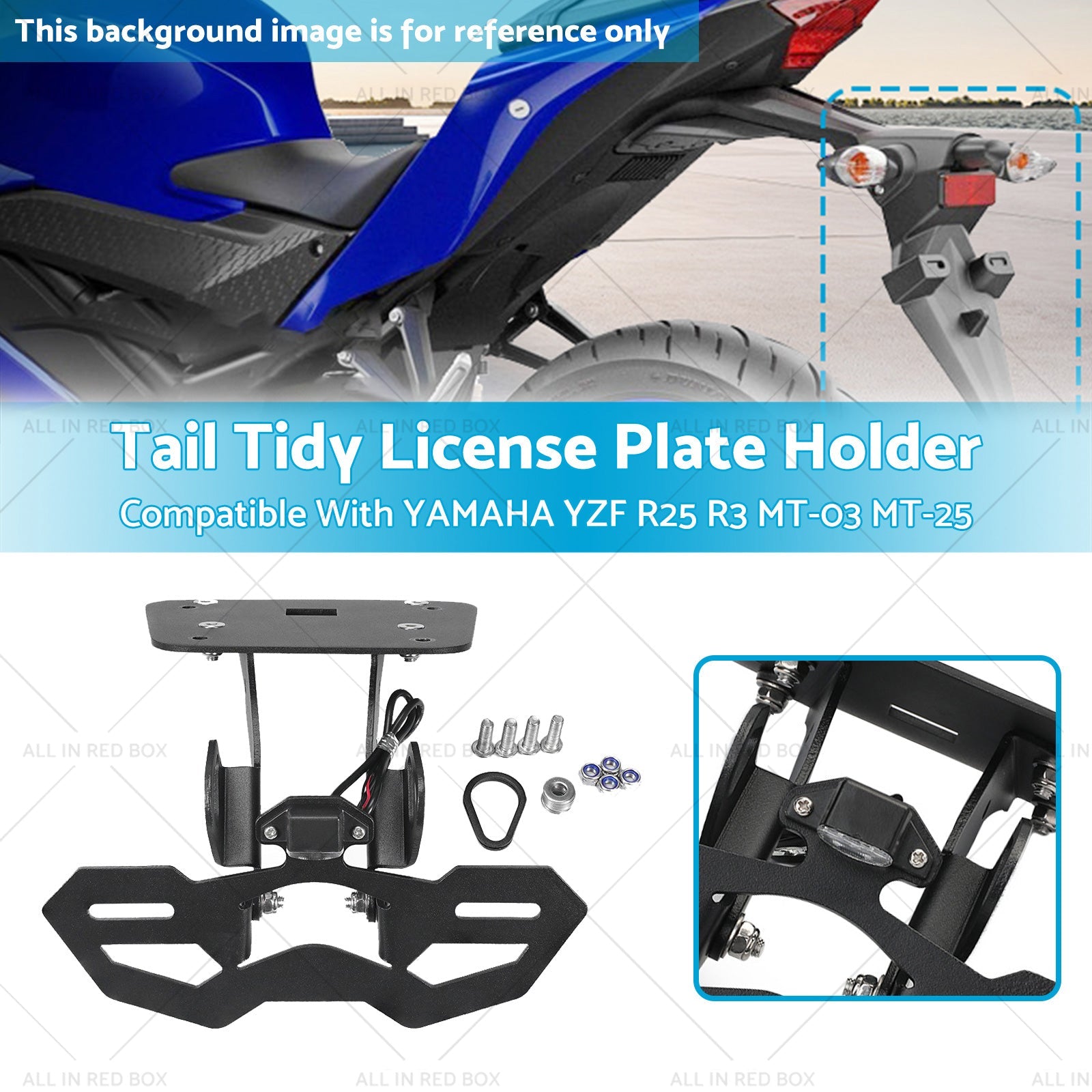 Tail Tidy License Plate Holder Suitable For YAMAHA YZF R25 R3 MT-03 25 2014-2020-2