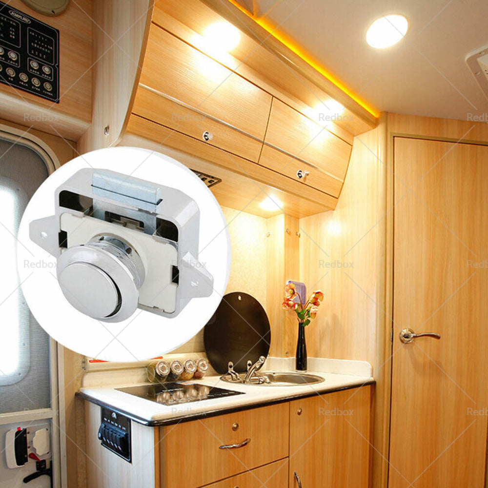 Push Button Latch Knob Catch Lock For RV Drawer Cupboard Door Caravan Cabinet AU-2