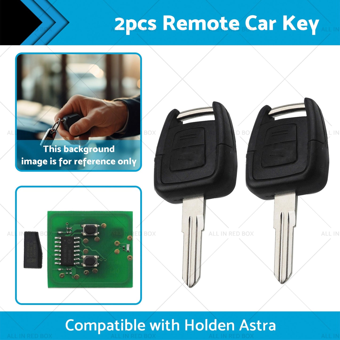 2x Complete Remote Key Suitable for Holden Astra TS 98-04 433mhz ID40 2 Buttons-1