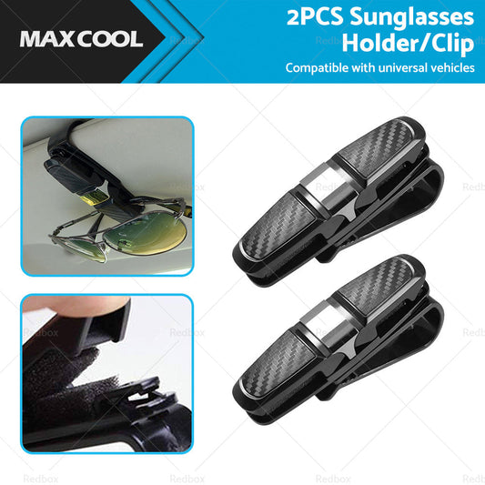 2pcs Car Glasses Holder Clip Case Sunglasses Eyeglasses Ticket Card Clip Holder-0