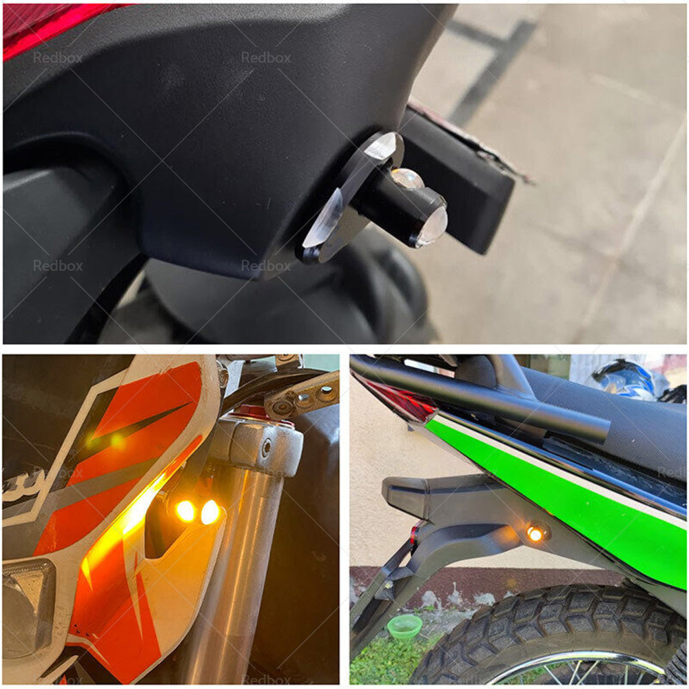 4PCS Universal 12V Mini Amber Motorcycle Indicator LED Turn Signal Light Blinker-4