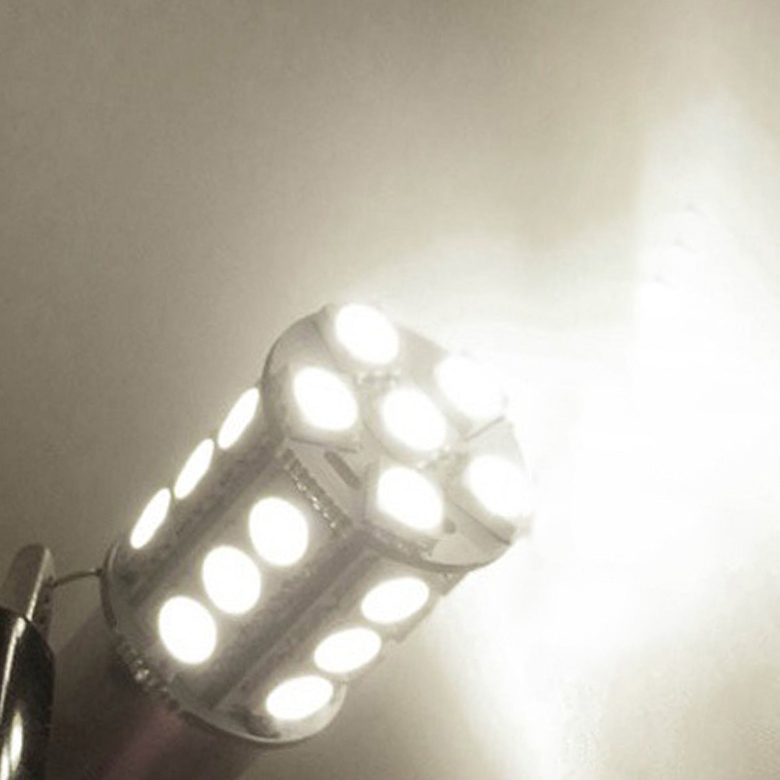2x 12V BA15D LED 18 SMD Cool White Light Globes Suitable For Caravan Car-2