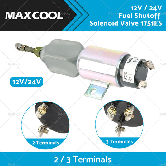 12V 24V Fuel Shutoff Solenoid Valve 1751ES Brand New-0