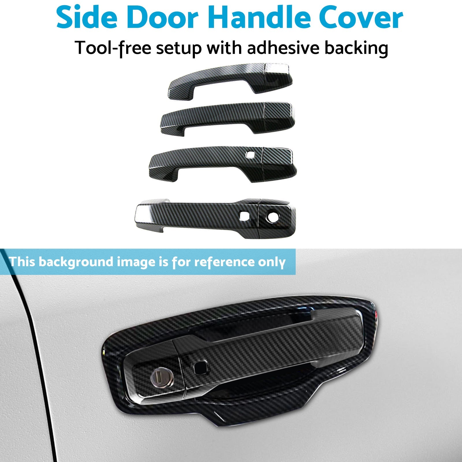 Side Door Handle Covers Suitable For Mitsubishi Triton L200 23-25 Carbon Fiber-2