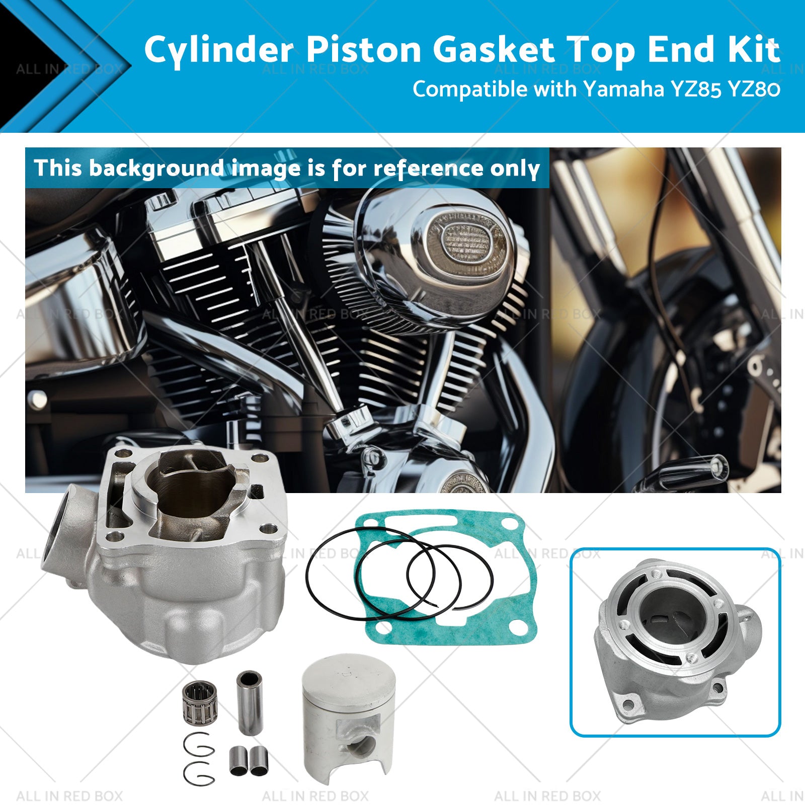 Cylinder Piston Gasket Top End Kit Suitable for Yamaha YZ85 02-18 YZ80 93-01-0