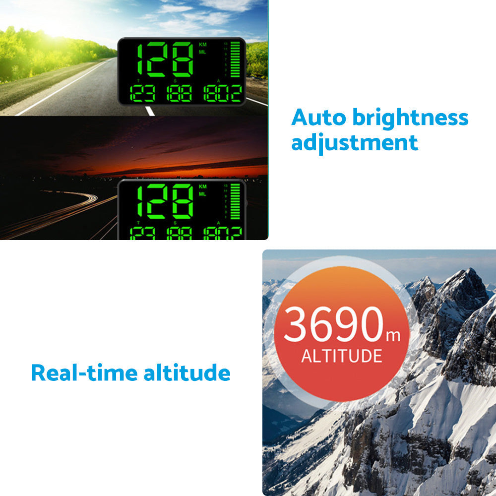 GPS Head Up Display Speedometer Odometer Digital Speed MPH with Over Speeding Alarm-3