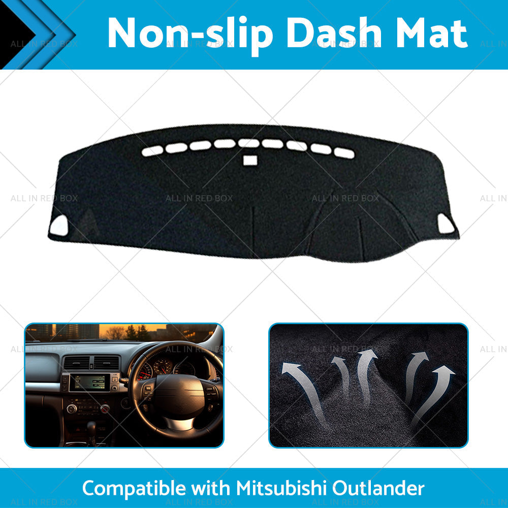 Black Non-Slip Dash Mat Cover Suitable For Mitsubishi Outlander 2006-2012-1