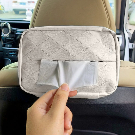Car Tissue Holder 120 Tissues Box Cover Backseat Extra Large Tissue Organization-0