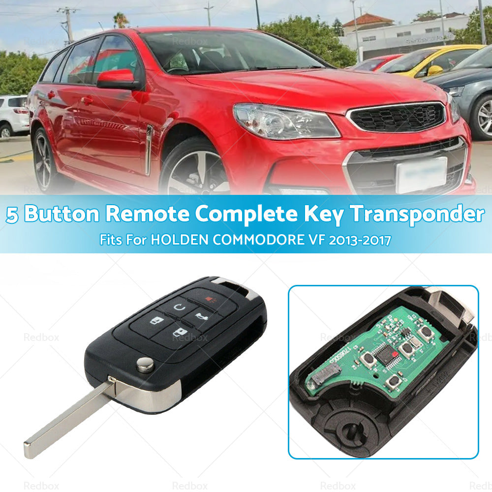5 Button Remote Complete Key Transponder Fits For HOLDEN COMMODORE VF 2013-2017-2