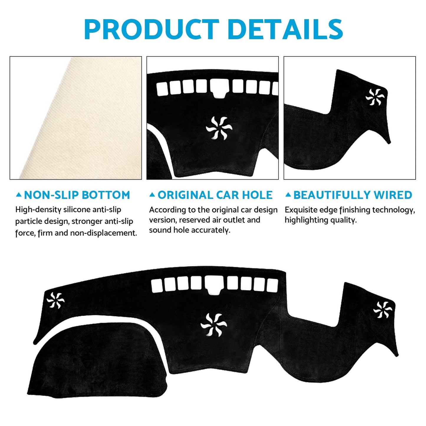 Non-Slip Dash Mat Dashboard Cover Suitable For Hyundai SantaFe Santa Fe 18-23-1