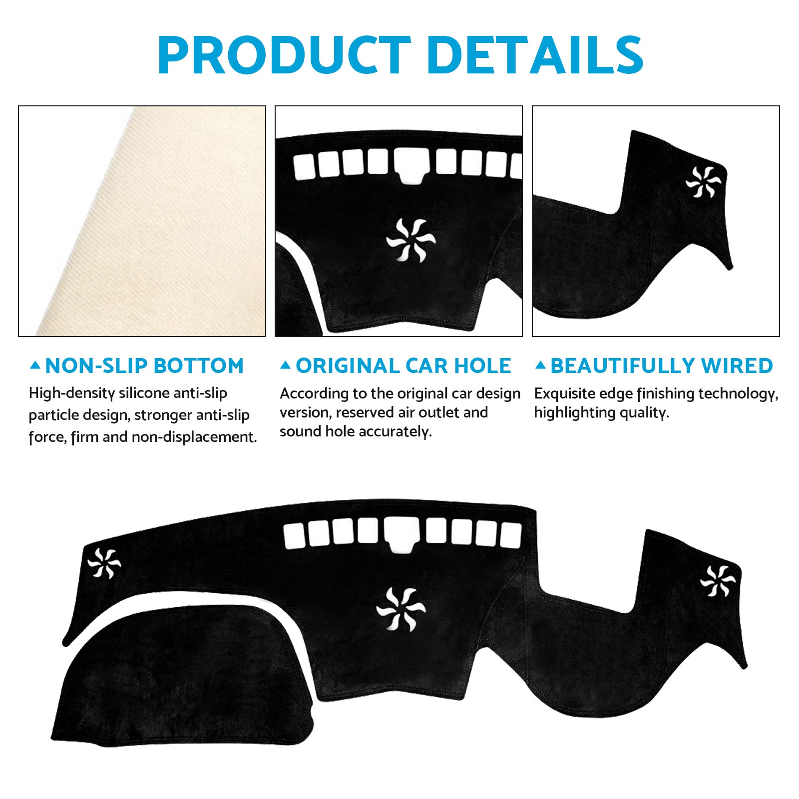 Non-Slip Dash Mat Dashboard Cover Suitable For Hyundai SantaFe Santa Fe 18-23-1
