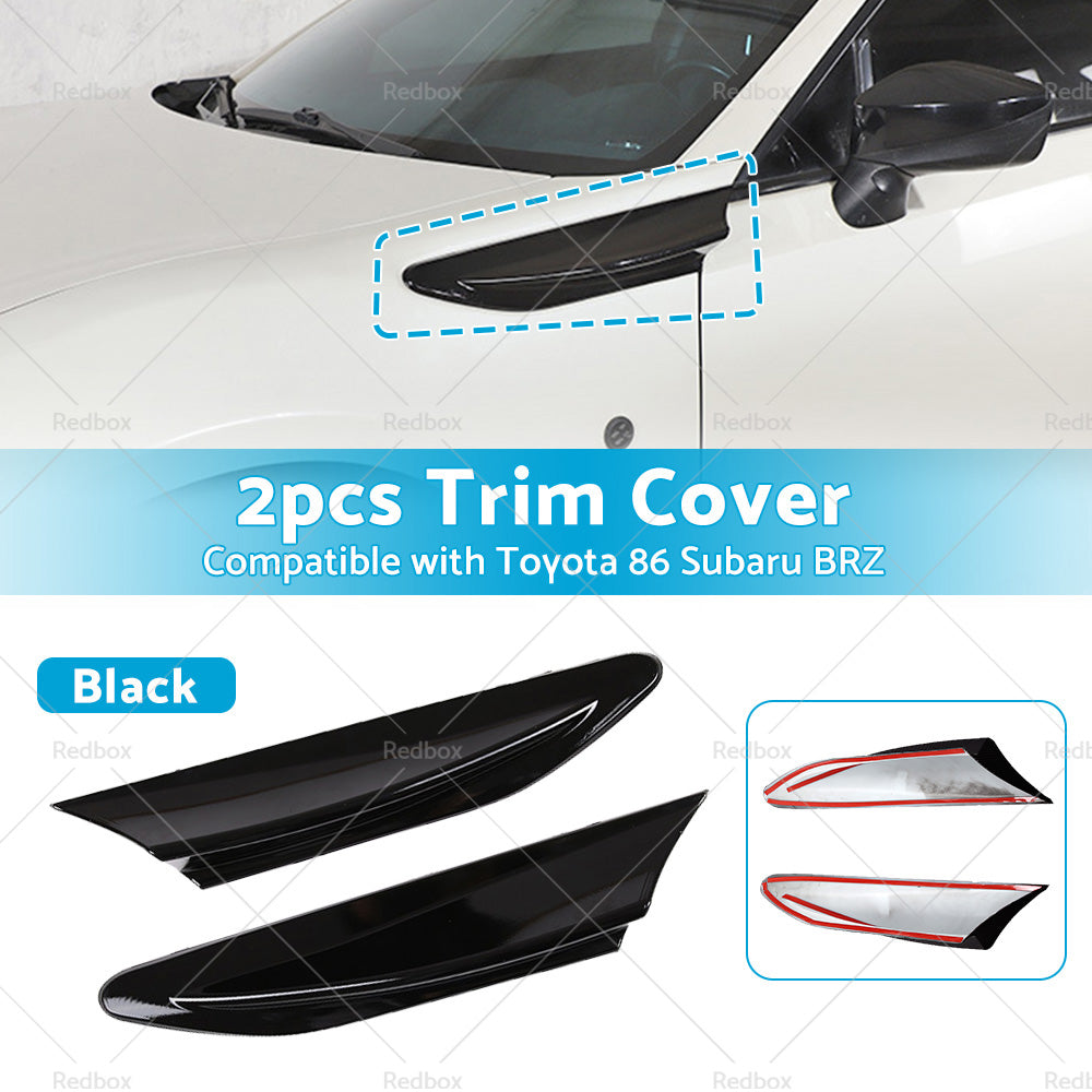Black Car Side Fender Fin Vent Trim Suitable For Toyota 86 Subaru BRZ 2012-2020-2