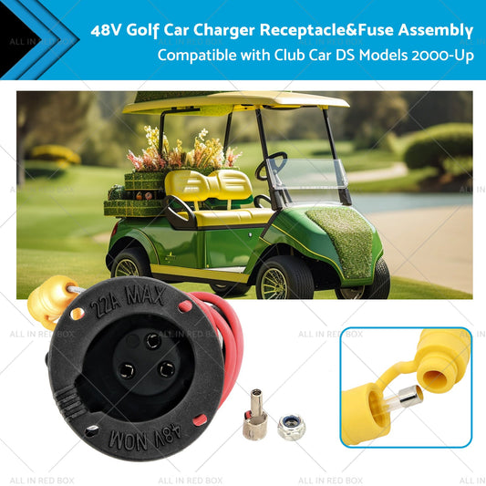48V Golf Car Charger Receptacle and Fuse Assembly Suitable for Club Car DS 2000-Up-0