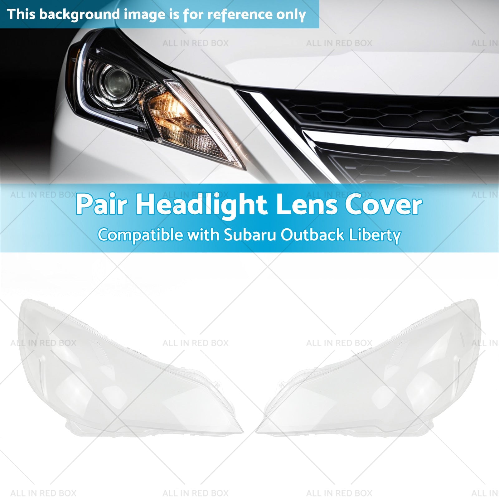 2x Headlight Lens Cover Replacement Suitable for Subaru Outback Liberty 10-14-2