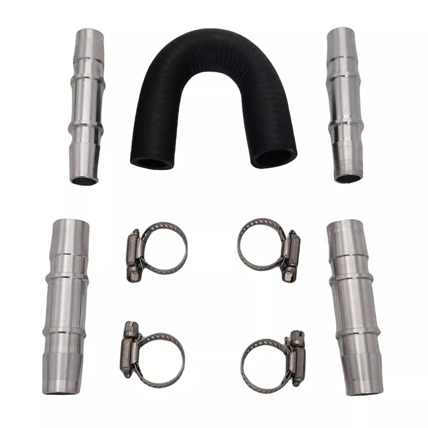 Car Engine Heater Core Bypass Kit 5 or 8in 3 or 4in Hose Fitting Aluminum For Most-0