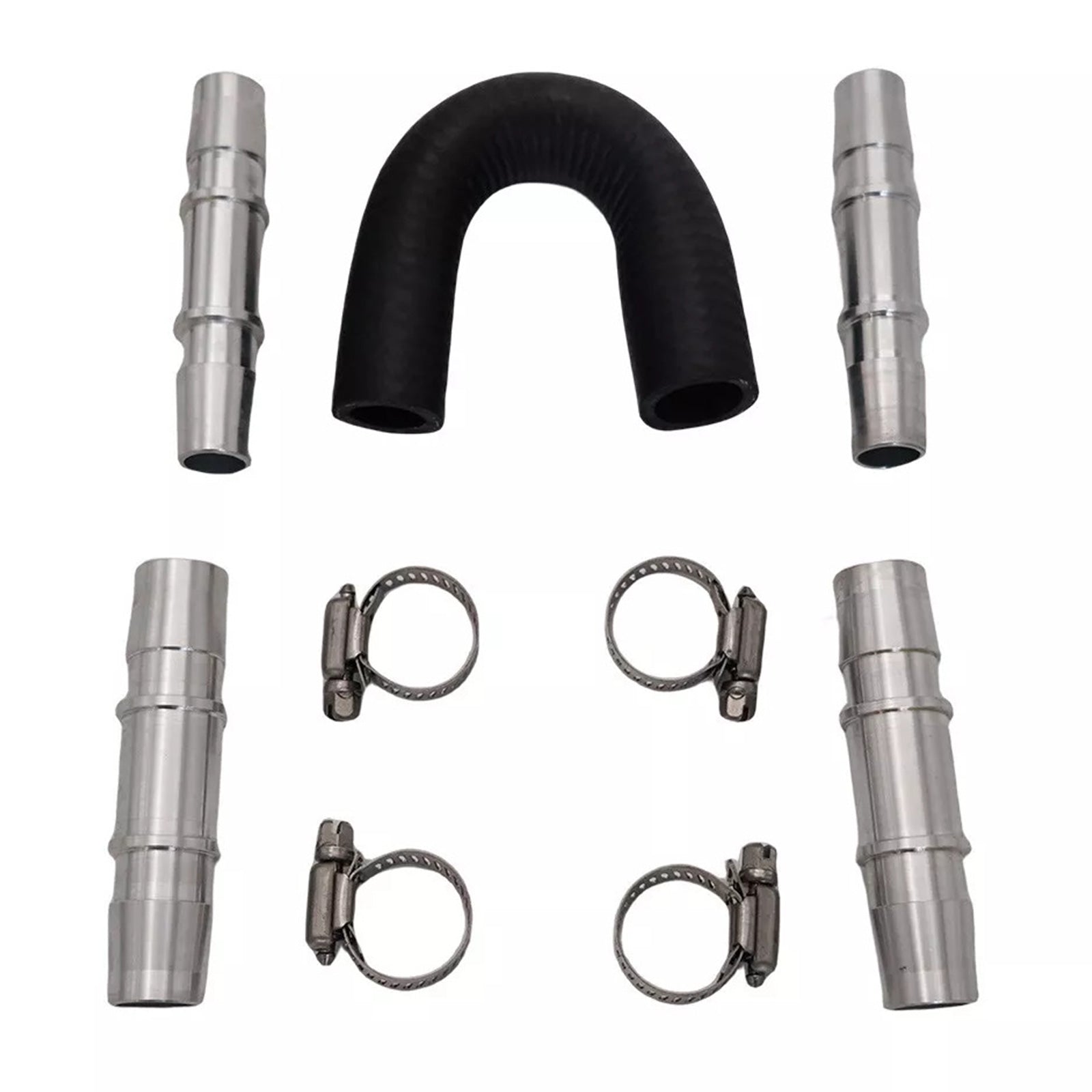 Car Engine Heater Core Bypass Kit 5 or 8in 3 or 4in Hose Fitting Aluminum For Most-0