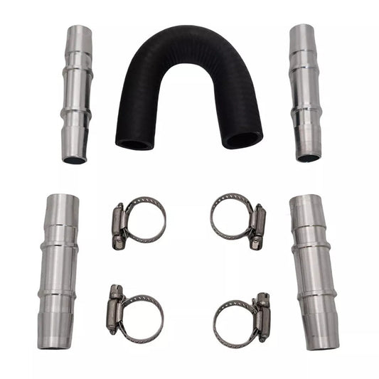 Car Engine Heater Core Bypass Kit 5 or 8in 3 or 4in Hose Fitting Aluminum For Most-0
