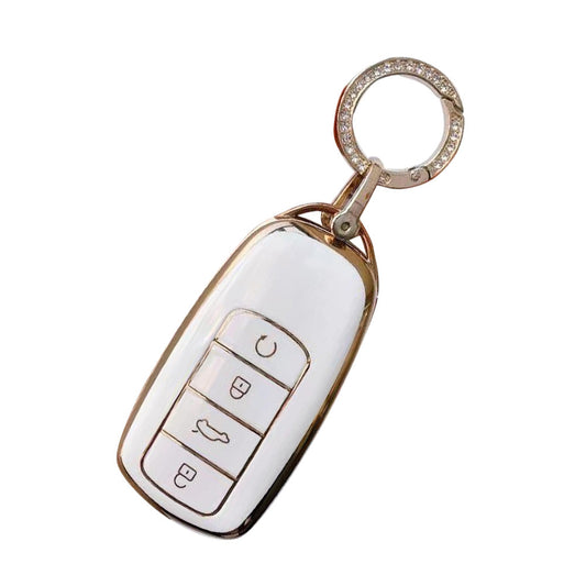 Car Remote Key Fob Case Cover Suitable For Chery Omoda 5 TPU Beige-0