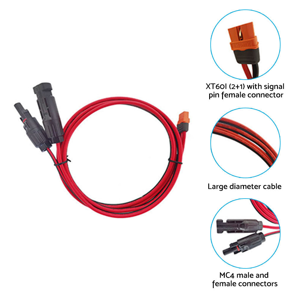Solar Connector to XT60i Adapter Cable Solar Panel XT60i-F Extension Cable-3
