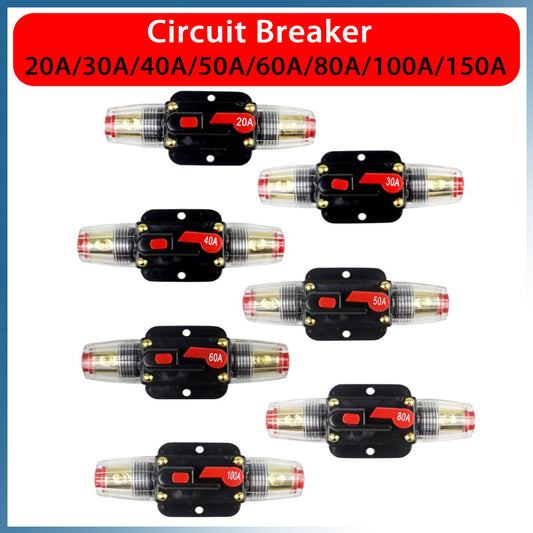 2 PCS AMP Circuit Breaker Dual Battery IP67 Waterproof 12V 24V Fuse Manual Reset-0
