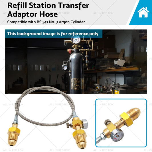 Refill Station Transfer Adaptor Hose Suitable for BS 341 No. 3 Argon Cylinder-0
